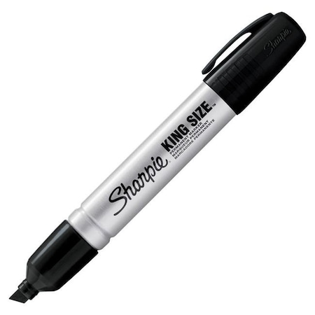 Sharpe Manufacturing Sharpie 079504 King-Size Non-Toxic Water Resistant Permanent Marker; Chisel Tip; Black; Pack - 12 79504